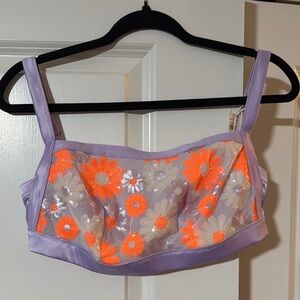 NWT Aerie Sequin Flower Bralette Size XL
